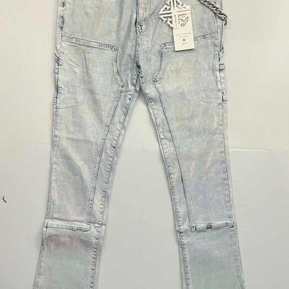 Guapi Men’s Prism Stacked Skinny Jeans – Steel Blue, Size 40 - Picture 5 of 7